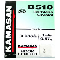 Kamasan Hooks To Nylon B510 Crystal Barbless