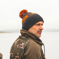 Fox Collection Black & Orange Bobble Hat