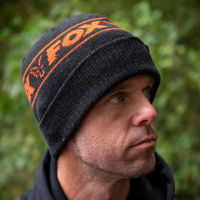 Fox Collection Beanie Hat Black & Orange