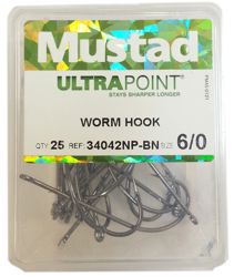 Mustad (BOX) 34042NP-BN Worm Hook