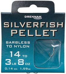 Drennan Hooks To Nylon Barbless Silverfish Pellet