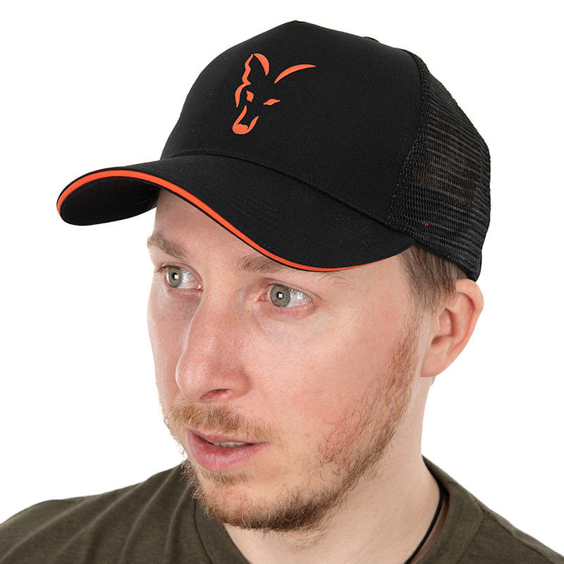 Fox Collection Trucker Cap Black & Orange