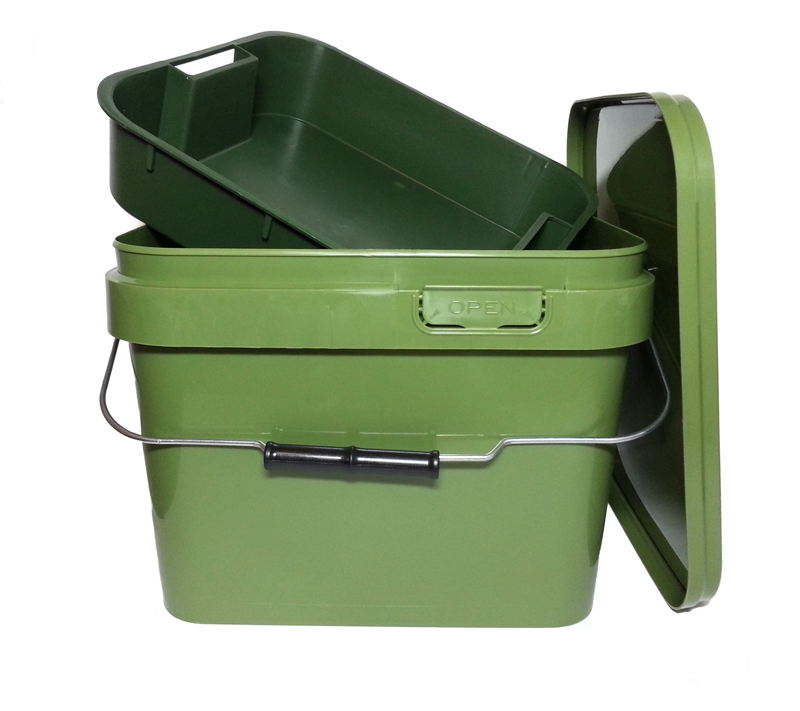 Green Square Bucket 10 Litres With Tray