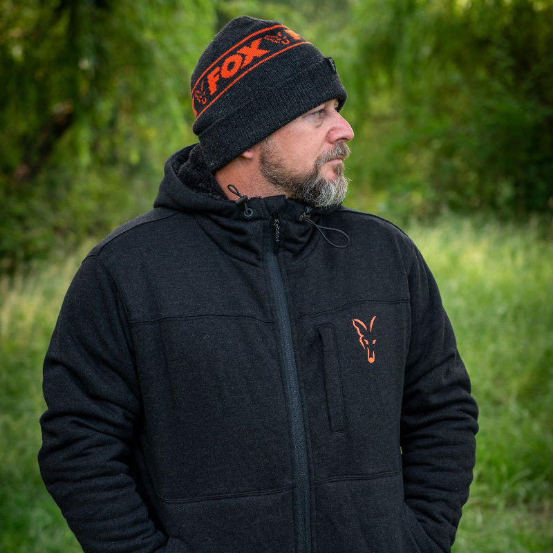 Fox Collection Sherpa Jacket Black & Orange