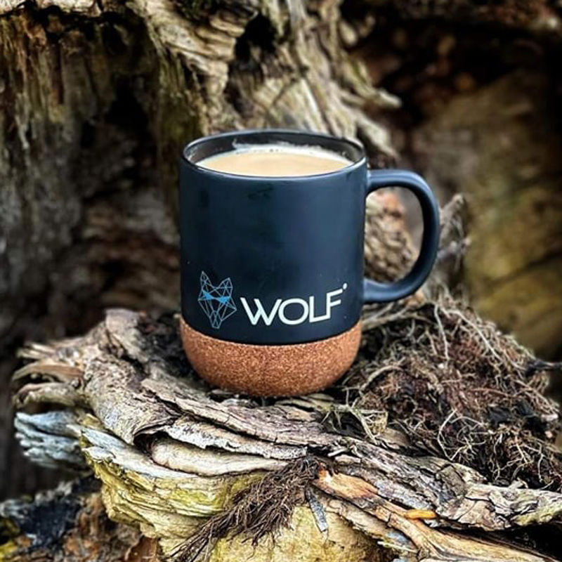 Wolf Black Ceramic Mug