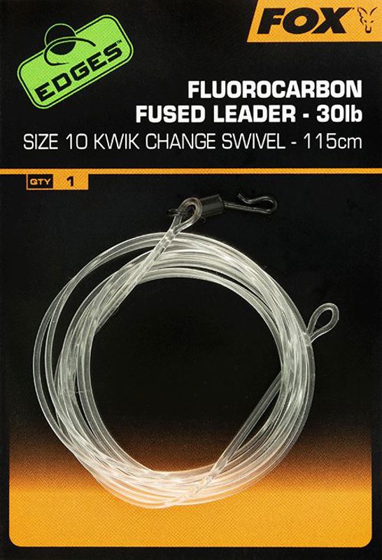 Fox Edges Fluorocarbon Fused Leader Kwik Change Swivel 