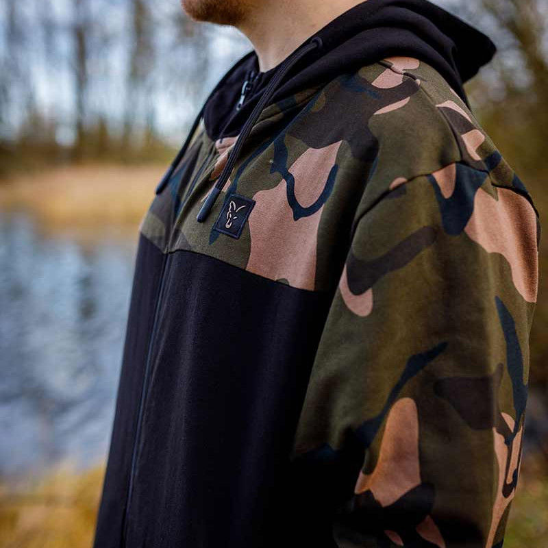 Fox LW Black/Camo Split Zip Hoody