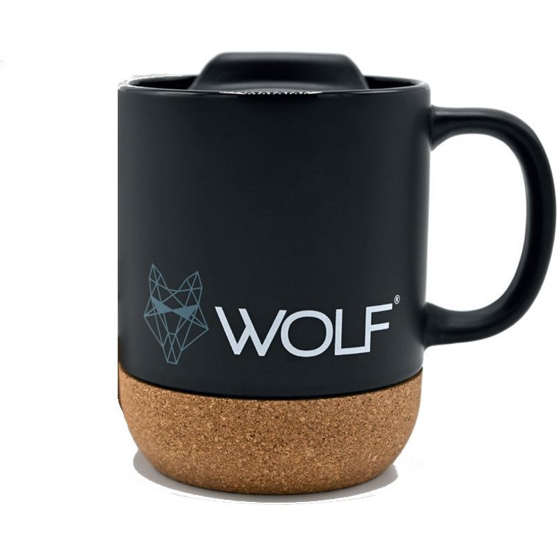 Wolf Black Ceramic Mug