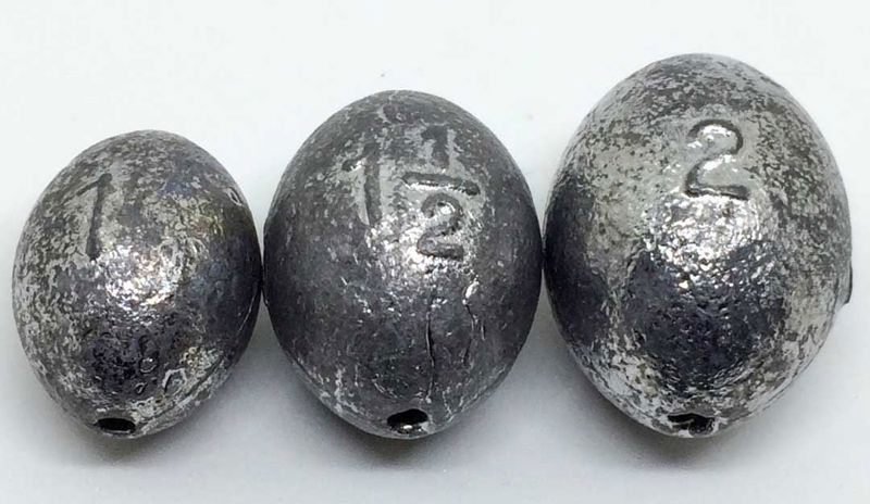 Drilled Egg Shaped Ball Weights