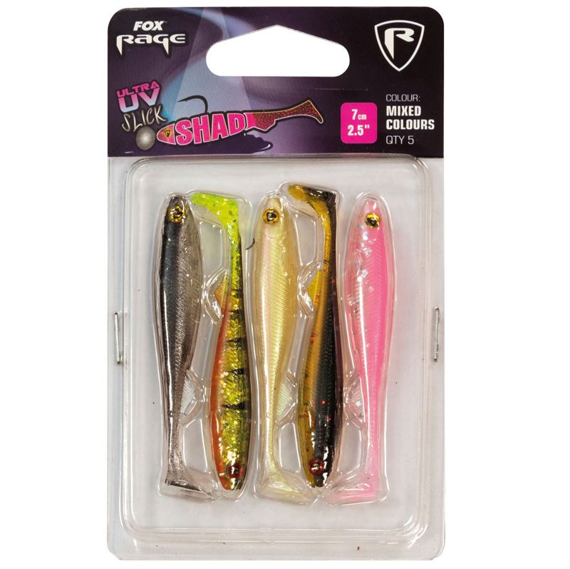 Fox Rage Slick Shad UV Mixed Colour Packs