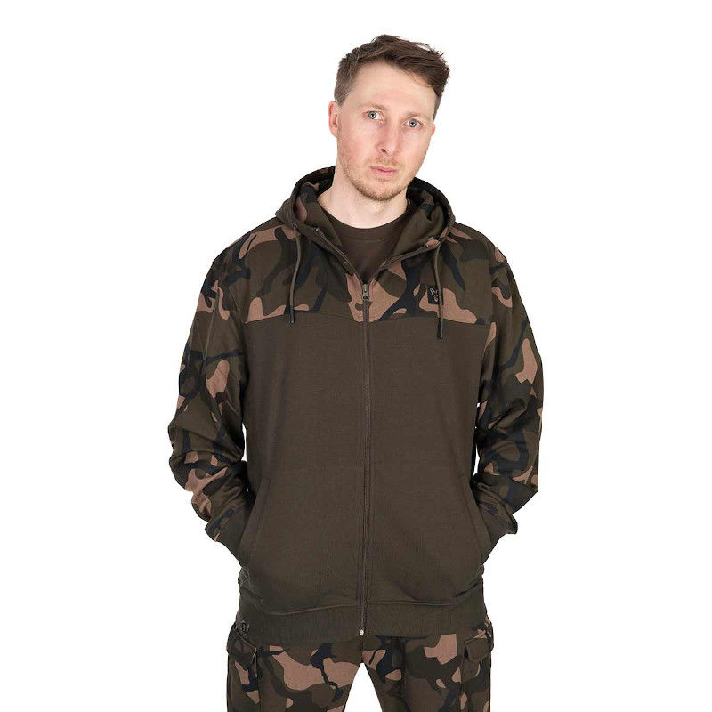 Fox LW Khaki/Camo Split Zip Hoody