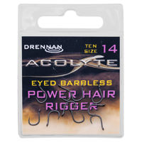 Drennan Acolyte Power Hair Rigger Barbless Eyed Hooks