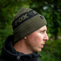 Fox Collection Beanie Hat Green & Black