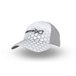 Matrix Hex Print White Baseball Cap