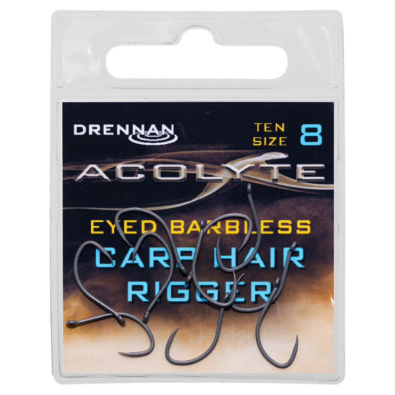 Drennan Acolyte Carp Hair Rigger Barbless Eyed Hooks