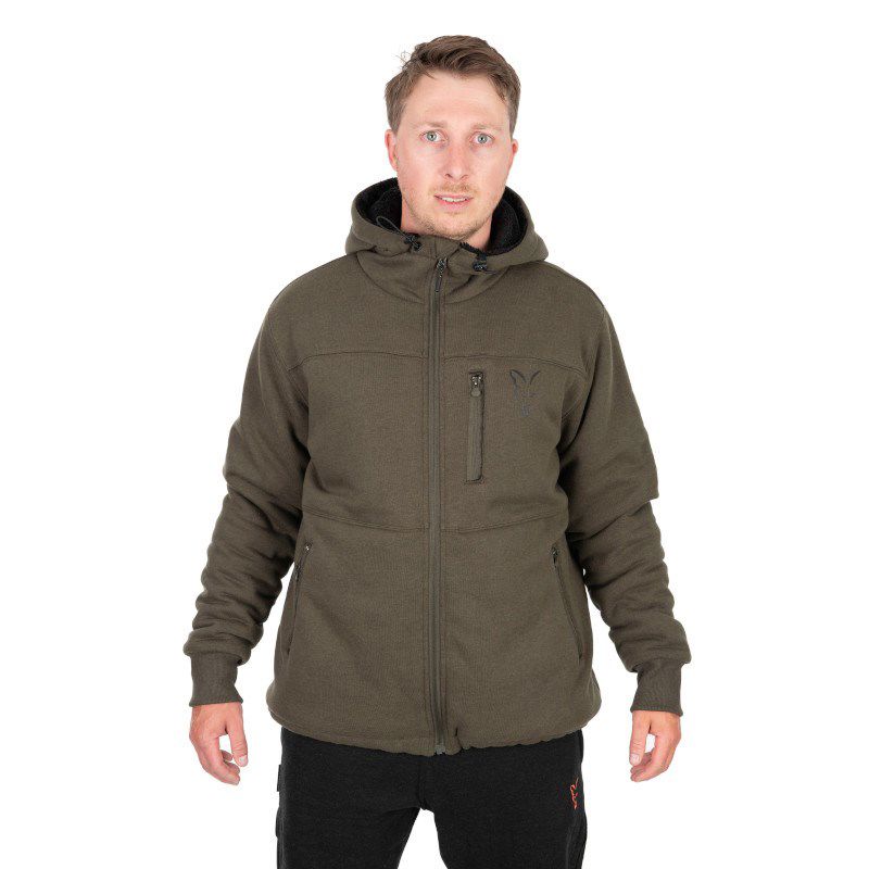 Fox Collection Sherpa Jacket Green & Black