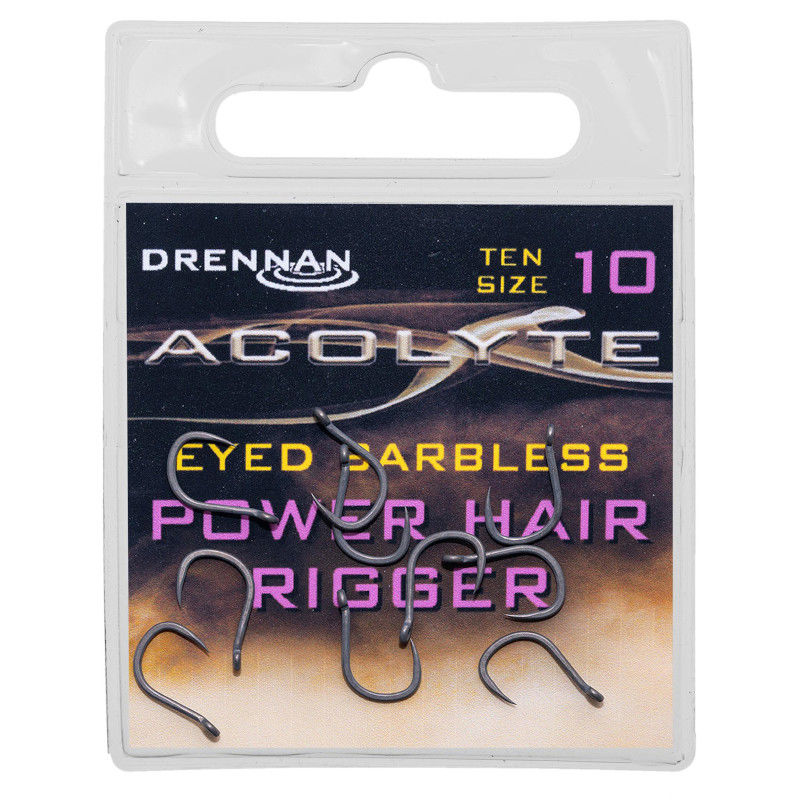 Drennan Acolyte Power Hair Rigger Barbless Eyed Hooks