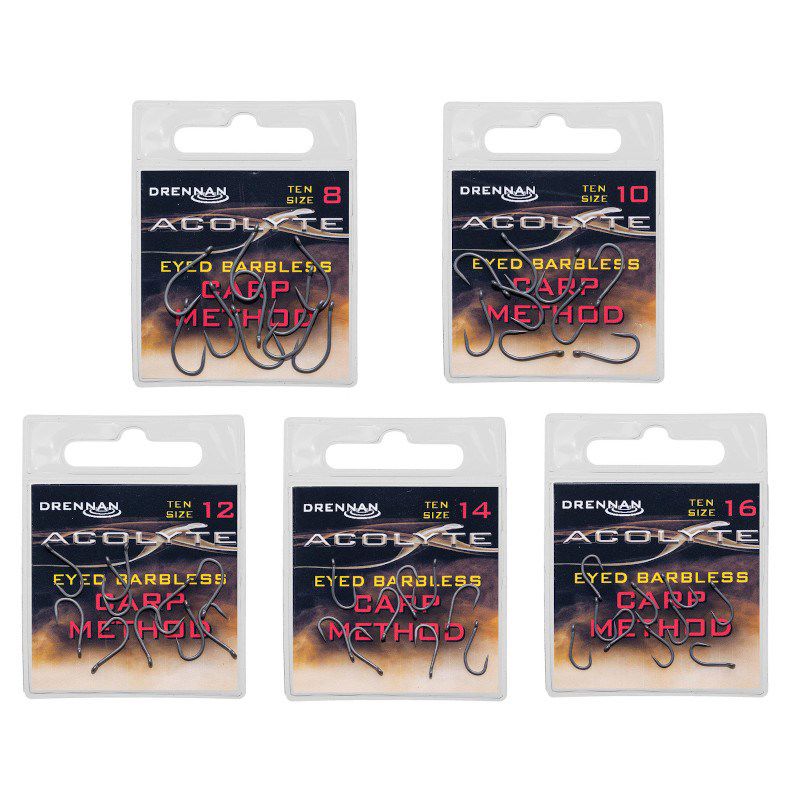 Drennan Acolyte Carp Method Barbless Eyed Hooks