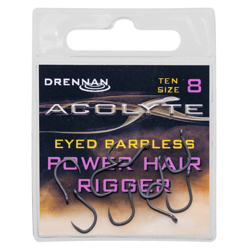 Drennan Acolyte Power Hair Rigger Barbless Eyed Hooks