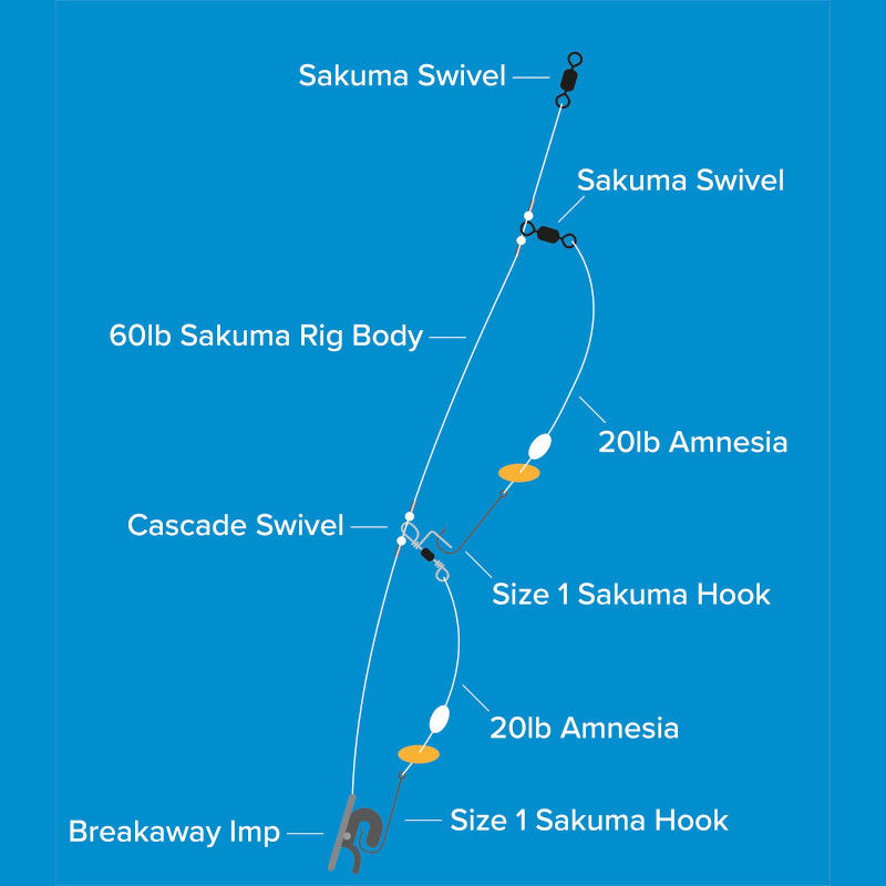 Sakuma 2 Hook Clipped Down Rig