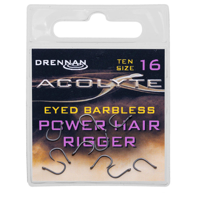 Drennan Acolyte Power Hair Rigger Barbless Eyed Hooks