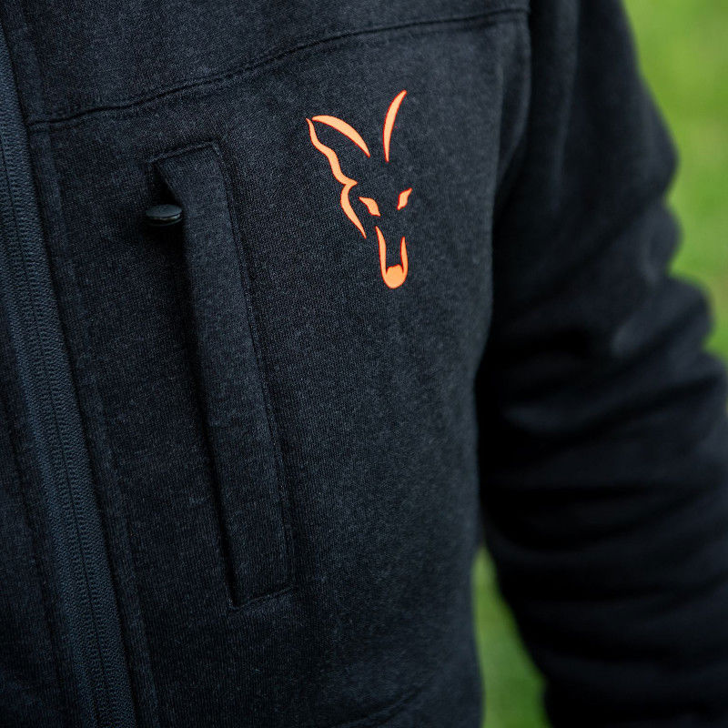 Fox Collection Sherpa Jacket Black & Orange