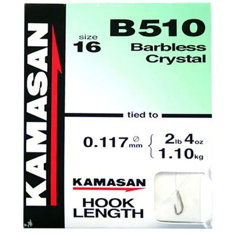 Kamasan Hooks To Nylon B510 Crystal Barbless