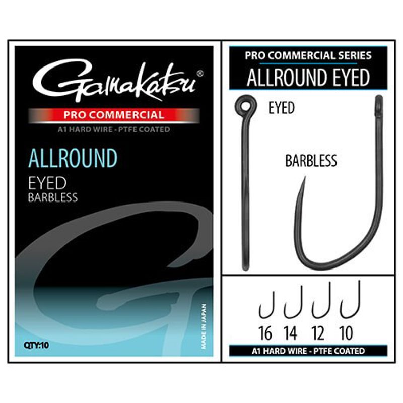 Gamakatsu Pro-C Allround Eyed Barbless Hooks