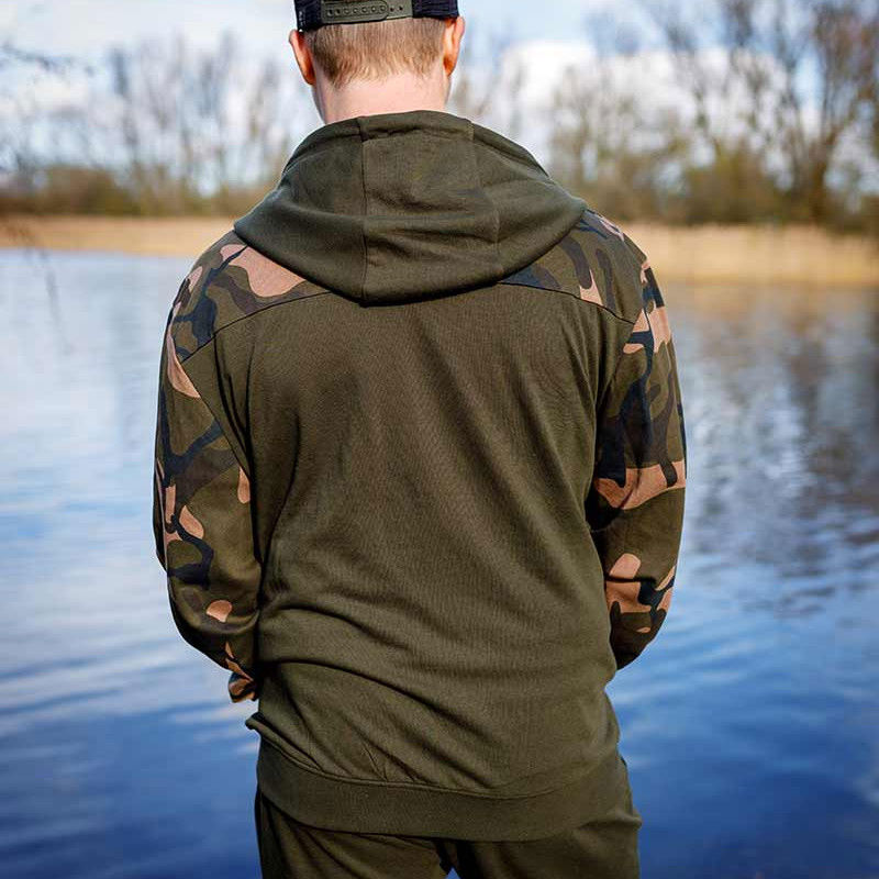 Fox LW Khaki/Camo Split Zip Hoody