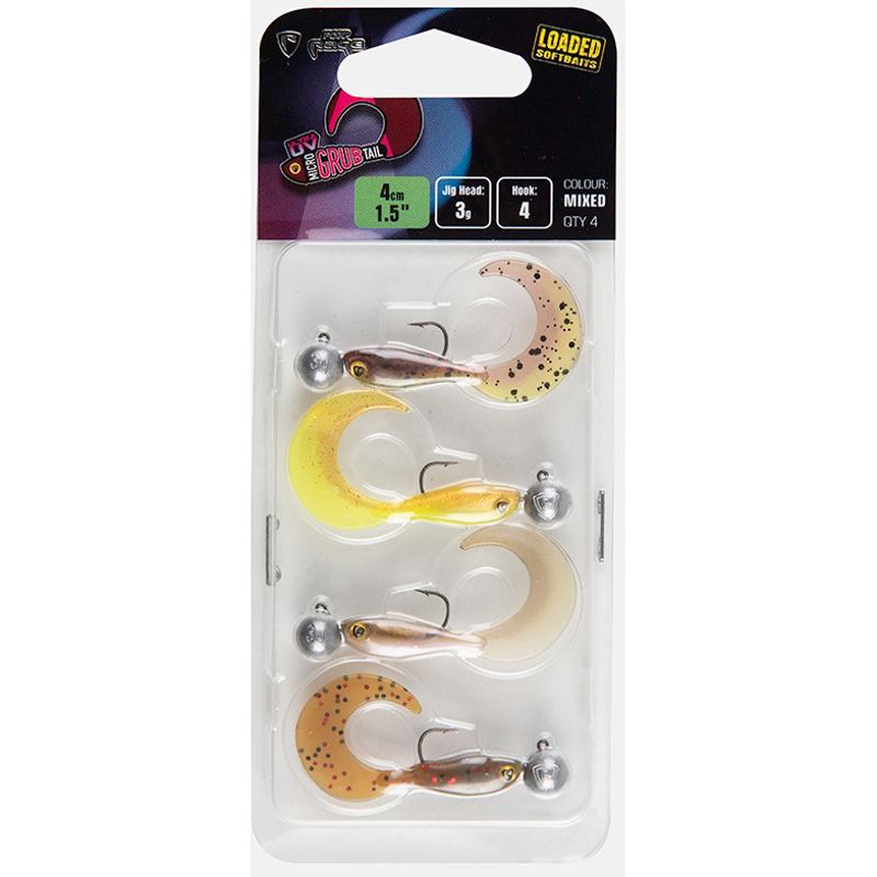 Fox Rage Micro Grub Tail Loaded UV Mixed Colour Pack