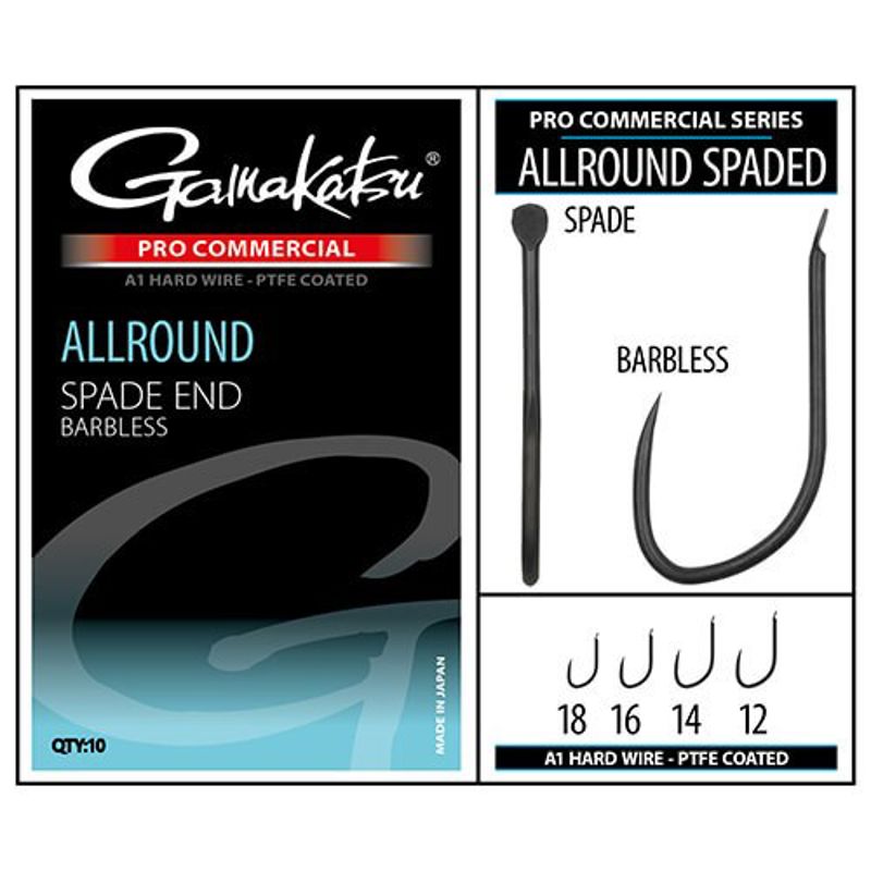 Gamakatsu Pro-C Allround Spade Barbless Hooks